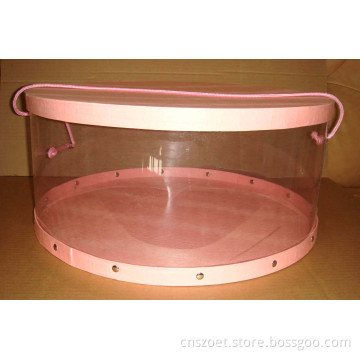 Round Hat Box with Lid, Plastic Hat Box